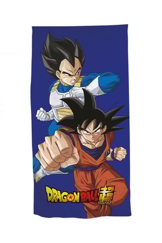Toalha de praia Son Gôku e Vegeta Dragon Ball Super - Azul e laranja - 70 x 140 cm