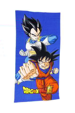 Toalha de praia Son Gôku e Vegeta Dragon Ball Super - Azul e laranja - 70 x 140 cm