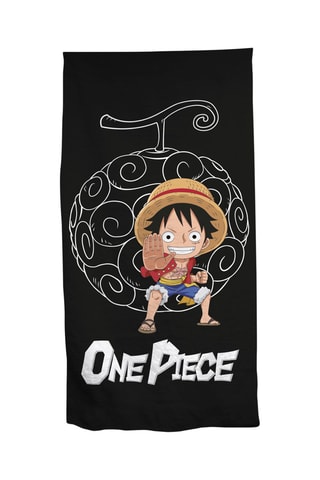 Toalha de praia Monkey D. Luffy One Piece - Preto e laranja - 70 x 140 cm