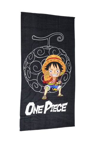 Toalha de praia Monkey D. Luffy One Piece - Preto e laranja - 70 x 140 cm