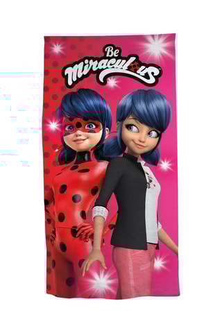 Toalha de praia Ladybug Miraculous - Rosa e azul - 70 x 140 cm