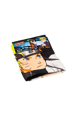Toalha de praia Naruto e Sasuke Uchiwa Naruto - Preto e amarelo - 70 x 140 cm
