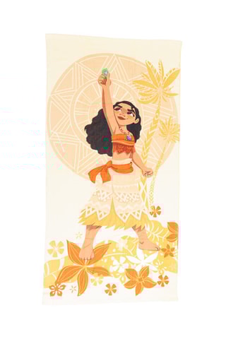 Toalha de praia Vaiana A Lenda do Fim do Mundo Disney - Amarelo e salmão - 70 x 140 cm