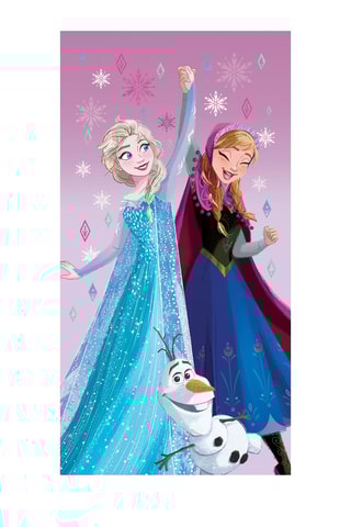 Toalha de praia Elsa e Anna Frozen - Rosa e azul - 70 x 140 cm