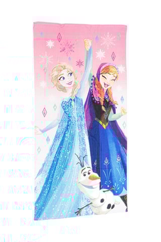Toalha de praia Elsa e Anna Frozen - Rosa e azul - 70 x 140 cm