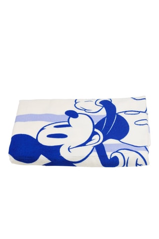 Toalha de praia Mickey Disney - Azul e branco - 70 x 140 cm