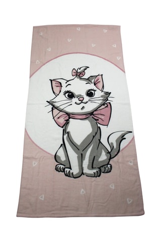 Toalha de praia Marie Os Aristogatos Disney - Rosa e branco - 70 x 140 cm