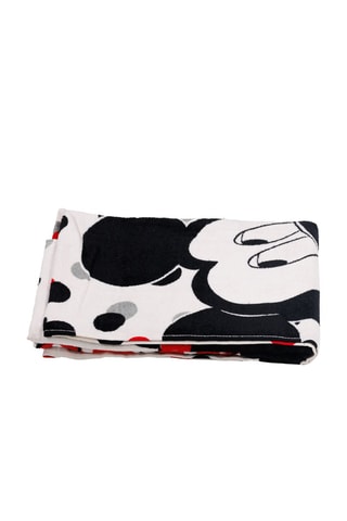 Toalha de praia Mickey e Minnie Disney - Vermelho e preto - 70 x 140 cm