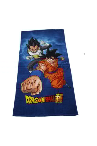 Toalha de praia Son Gôku e Vegeta Dragon Ball Super - Azul e laranja - 70 x 140 cm