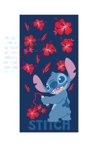Toalha de praia Stitch Lilo e Stitch Disney - Azul e vermelho - 70 x 140 cm