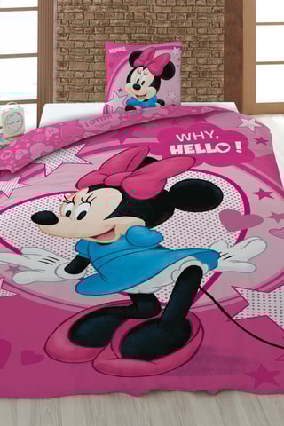 Conjunto de edredão reversível Minnie Disney - Rosa