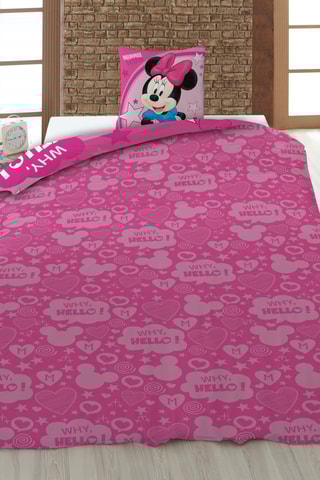 Conjunto de edredão reversível Minnie Disney - Rosa
