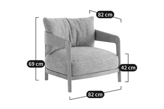 Fauteuil Magalena - Naturel et gris texturé