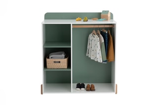 Armoire enfant Simoni - Blanc et vert clair grisé