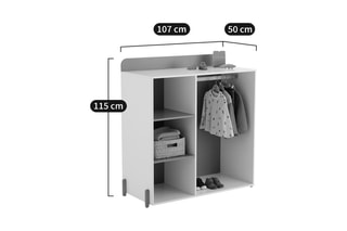 Armoire enfant Simoni - Blanc et vert clair grisé