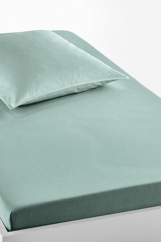 Lençol-capa em algodão 57 fios/cm² Scenario - Azul-céladon