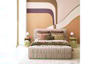 Lit en velours avec sommier Marcio - 160 x 200 cm - Beige