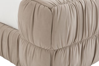 Lit en velours avec sommier Marcio - 160 x 200 cm - Beige