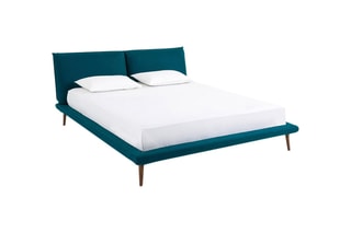 Lit sans sommier Aurore design E. Gallina - 160 x 200 cm - Bleu canard