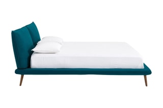 Lit sans sommier Aurore design E. Gallina - 160 x 200 cm - Bleu canard