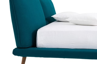 Lit sans sommier Aurore design E. Gallina - 160 x 200 cm - Bleu canard