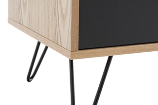 Commode 2 tiroirs Cleon - Noir et bois