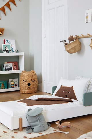 Conjunto de cama em algodão 57 fios/cm² Anatole - Branco e castanho