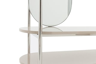 Vestiaire avec miroir Marlow - Chrome et grège