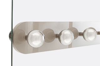 Vestiaire avec miroir Marlow - Chrome et grège
