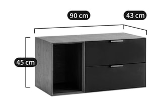 Caisson niche avec tiroirs Aldon - Vert cèdre foncé