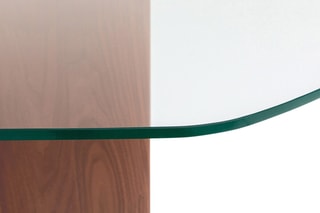 Table Nella - 6/8 couverts - Verre transparent et noyer