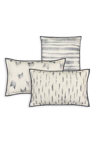 Capa de almofada Valbo - Natural e cinzento - 45 x 45 cm