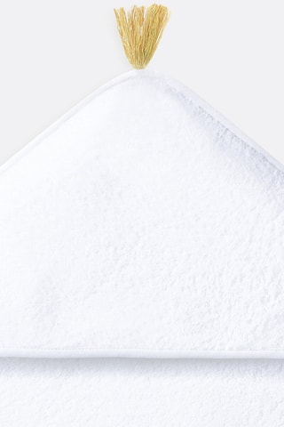 Capa de banho em algodão biológico - Branco - 70 x 70 cm