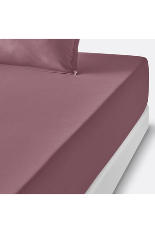 Lençol-capa em percal de algodão 80 fios/cm² - Rosa-velho