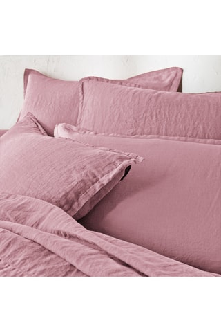 Lençol-capa em linho - Rosa-velho