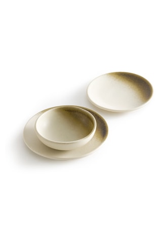 4 pratos de sobremesa em grés esmaltado - 22 cm