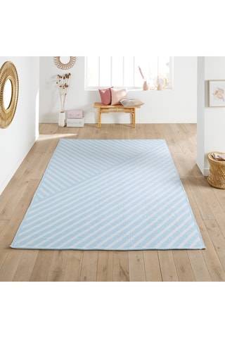 Vloerkleed - Blauw en Wit