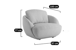 Fauteuil Alpine - Ecru - En tissu bouclette