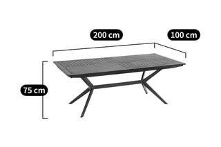 Table de jardin en acacia Jakta - 200 x 100 x 75 cm