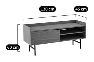 Meuble TV 1 porte Volga - 130 x 60 x 45 cm