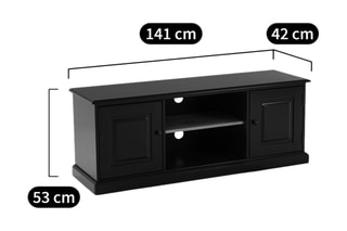 Meuble TV 2 portes Poiret - 141 x 53 x 42 cm