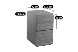 Caisson de bureau 2 tiroirs Working - 42 x 74,5 x 61,5 cm
