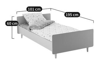 Lit pour enfant avec sommier Zag - Couchage 90 x 190 cm