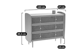 Commode 3 tiroirs Tempa - 100 x 89,5 x 47 cm