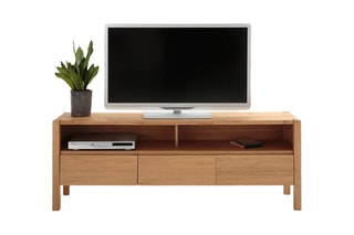 Meuble TV 3 tiroirs en chêne Adélita - 160 x 60 x 40 cm