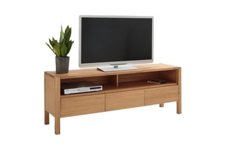 Meuble TV 3 tiroirs en chêne Adélita - 160 x 60 x 40 cm