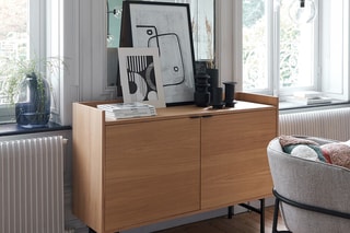 Buffet 2 portes - Naturel - 130 x 90 x 40 cm