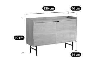 Buffet 2 portes - Naturel - 130 x 90 x 40 cm