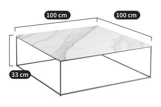Table basse en céramique Mahaut - 100 x 33 x 100 cm