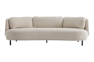 Canapé droit Aro - Ecru - 5 places - Tissu bouclette